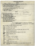 Moe Howard's 5pp. Script for the Sketch ''We're Three Bum Vivants'', With Shemp, Circa Early 1950s -- Notated by Moe -- Pages Measures 8.5'' x 11'' Except Last Measures 8.5'' x 7.25'' -- Very Good